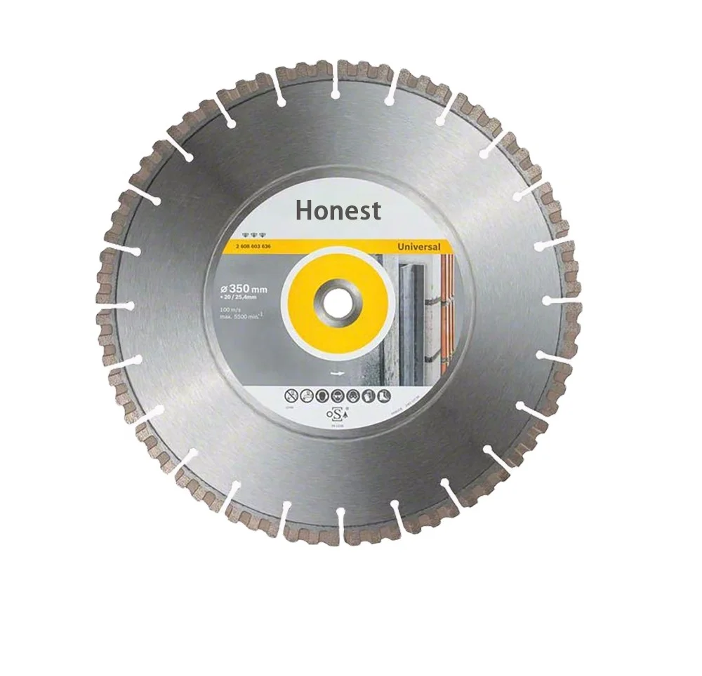 14 Inch 350mm  Silver Brazed  cutting diamond segment circular saw blades for  concrete and asphalt road