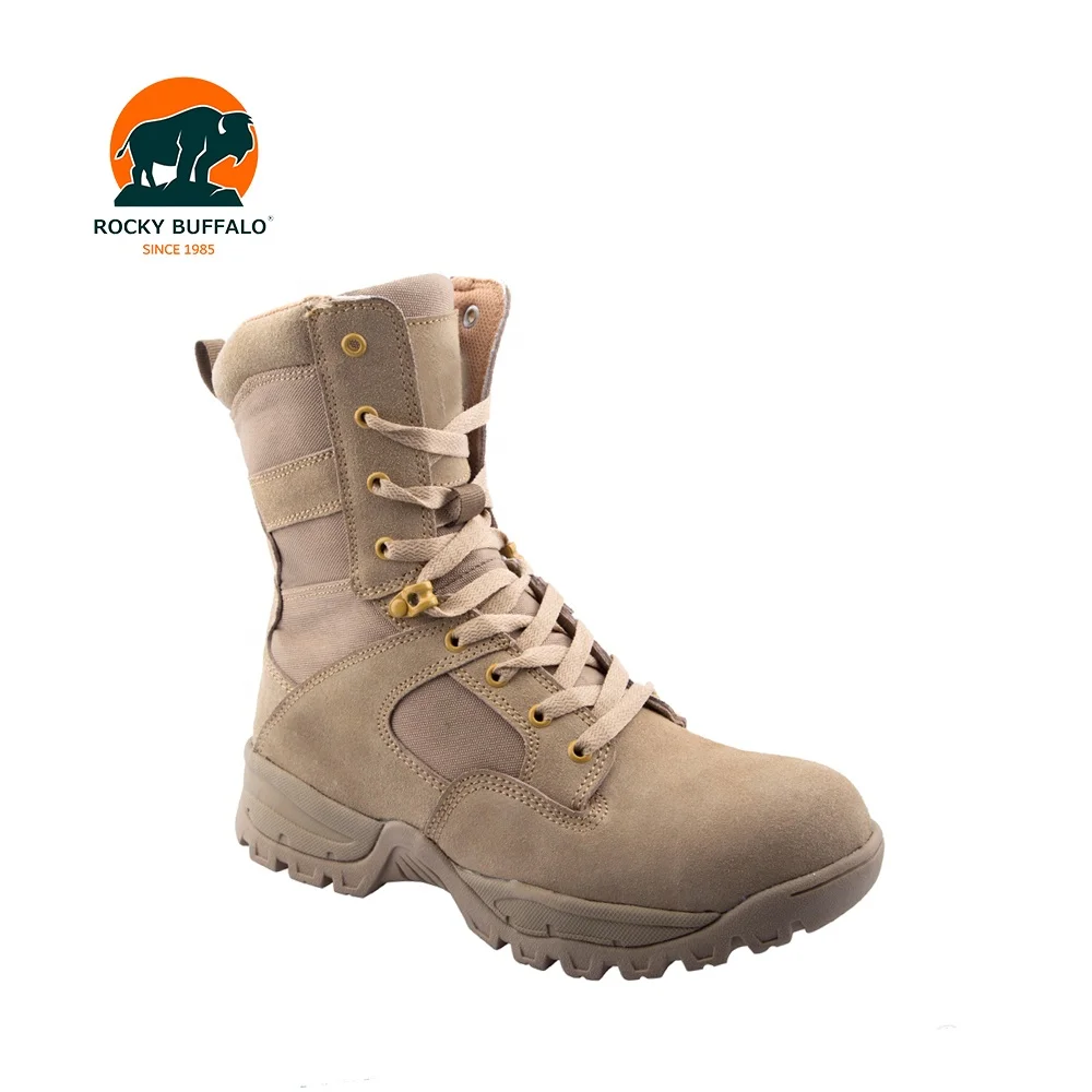 Rocky Buffalo SIVI Men Outdoor Shoes Desert Training Askeri Bot Black Leather Green Safety Tactical Boots