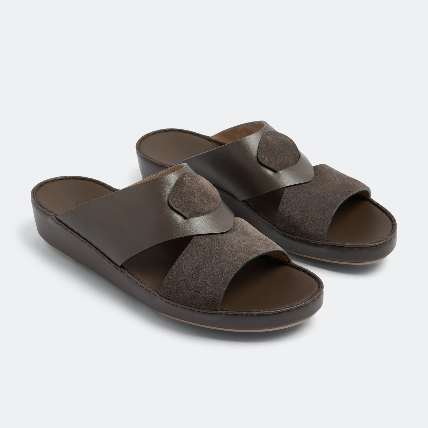 SHIKOL arabic sandals mens genuine leather comfort breathable slides high quality handmade platform custom man arabic sandals