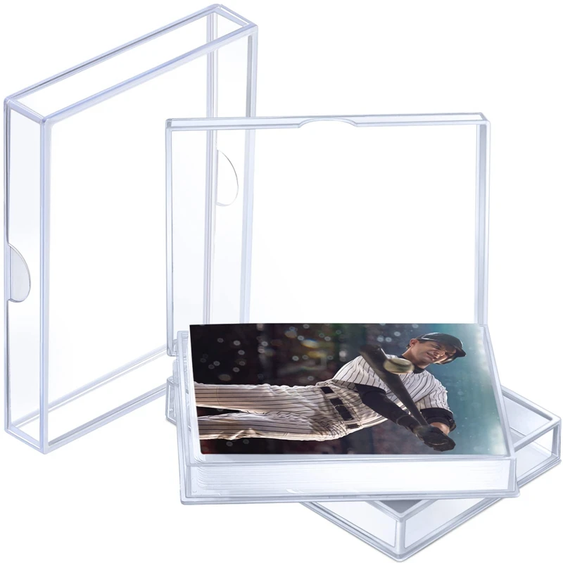 New Baseball Card Boxes Plastic Playing Card Case Trading Organizer Empty Gaming Card Capacity Hinged Box Holder