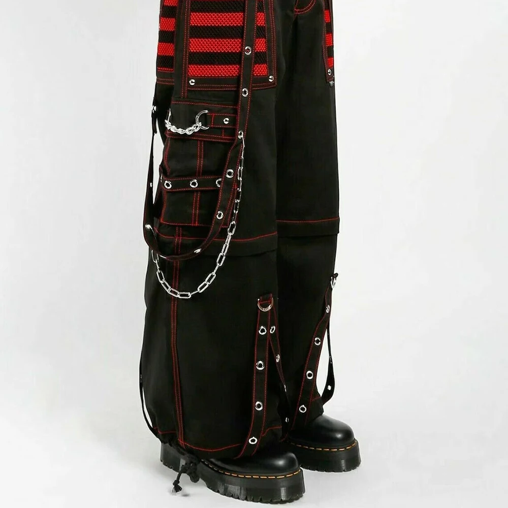 High quality Punk style rock pants Electronic Gothic pants Customization flare stacked sweat pants For Men