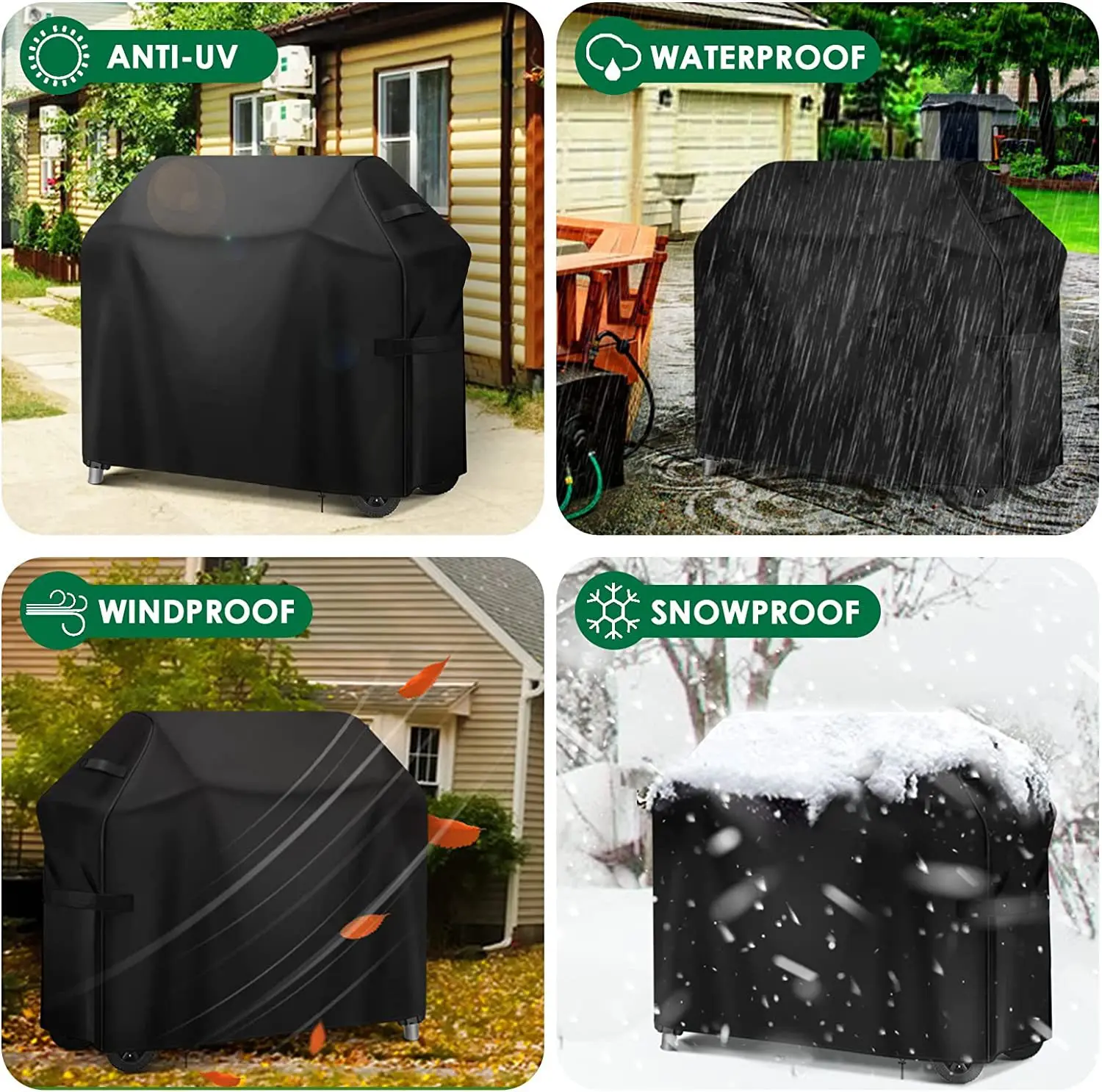 High quality 420D Oxford Waterproof Grill Cover Black outdoor patio Grill waterproof and dust cover