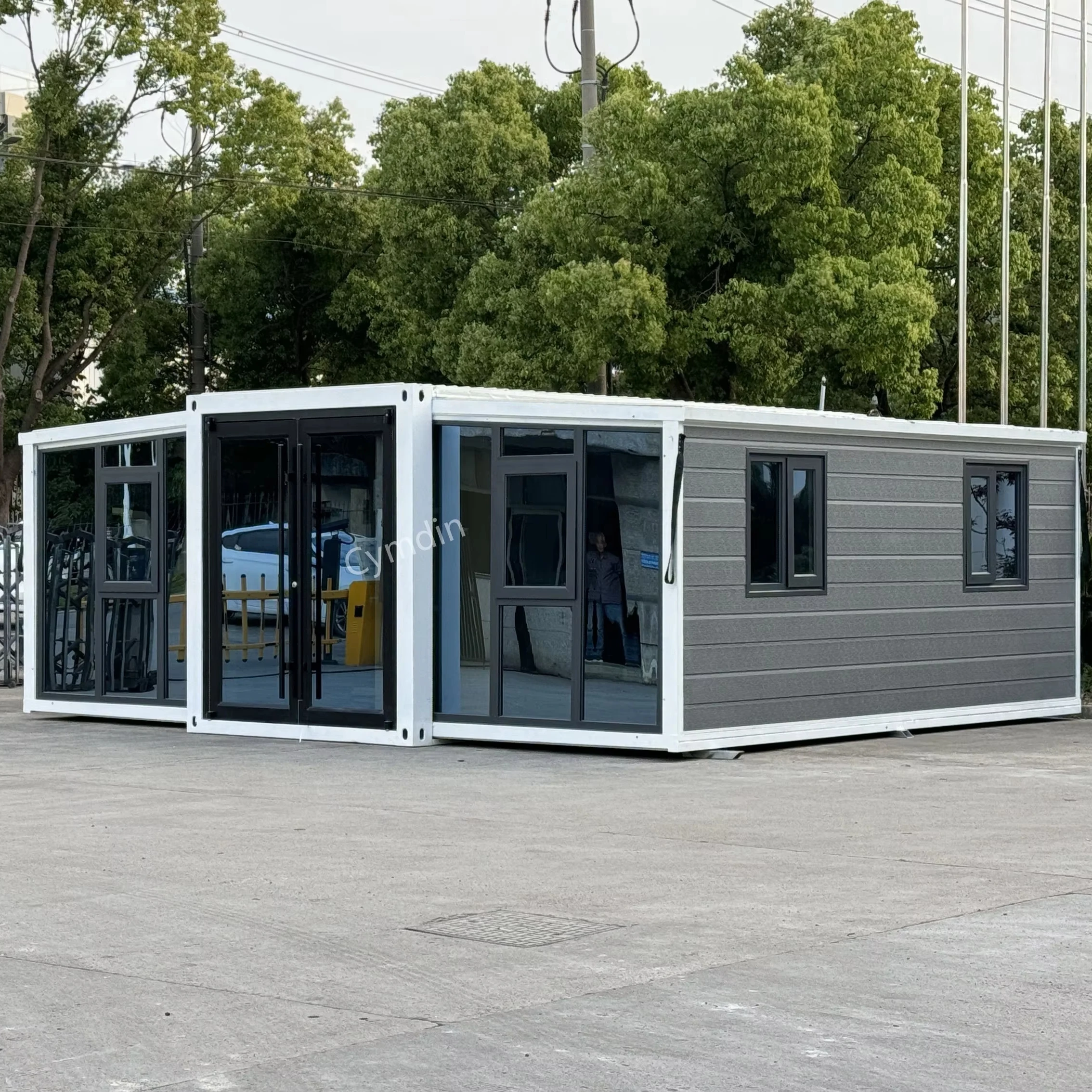 Cymdin Custom Designed Luxury Double Wing Folding Room Prefab House Steel Frame Chinese Style Container Houses Built Sandwich