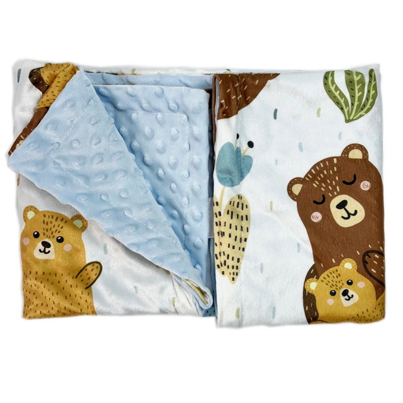 Customized Printing Summer Baby Sleeping Blanket Double Layers minky baby Blanket