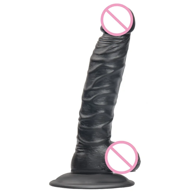 big dildo 8 inch black flesh brown PVC adult artificial  penis bulk  dildo for woman