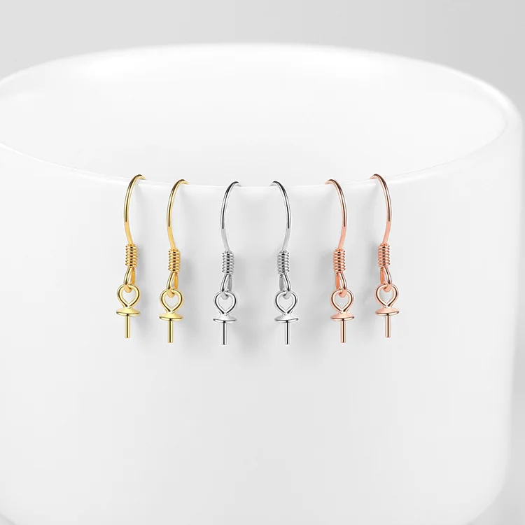 925 Silver Earring Wires GOLD Fish Hook Earrings Finding French Ear wire Clasp Ear Hoops Parts Jewelry components