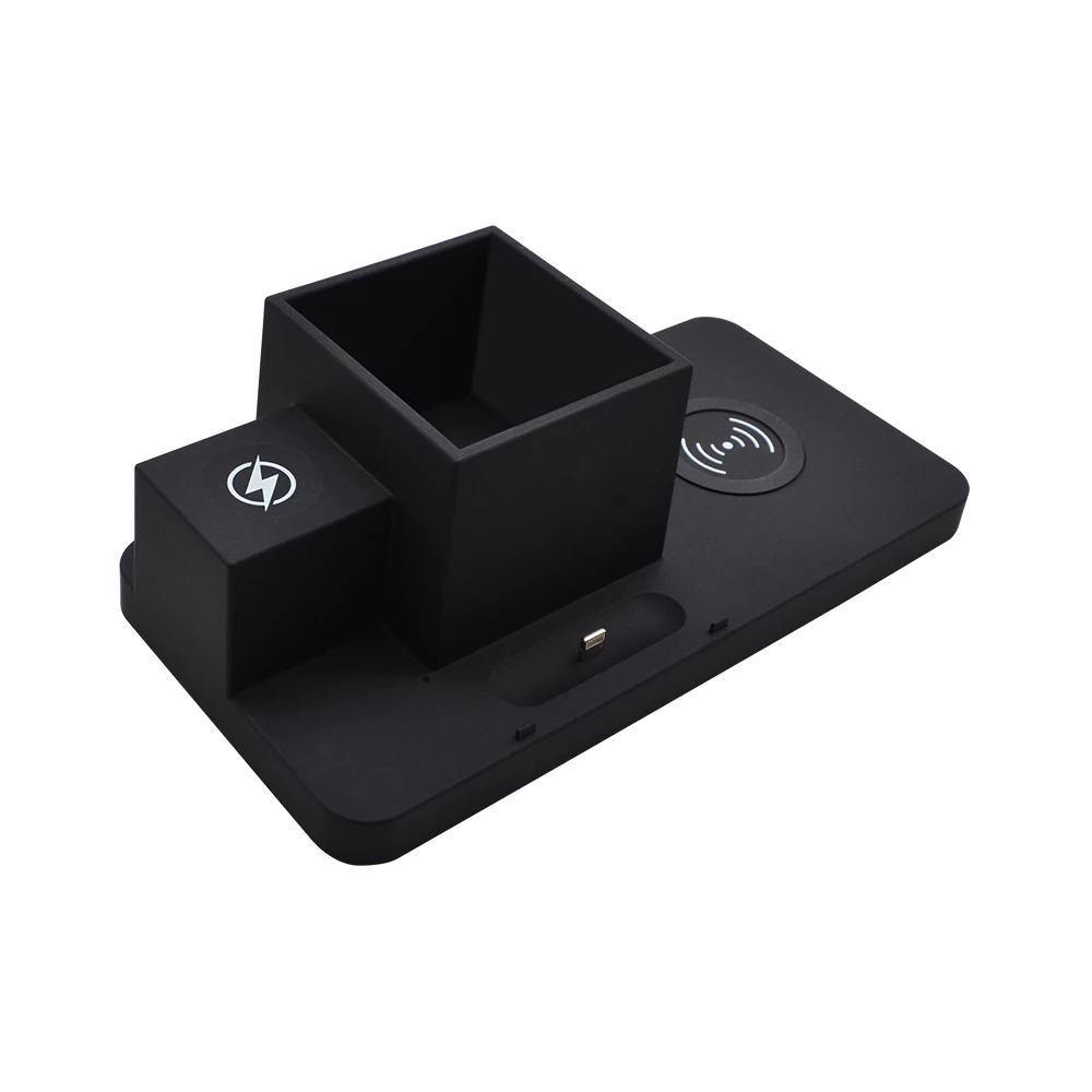 
fast wireless charging promotional rubber coating 4 in 1 watch earbuds phone pen holder 