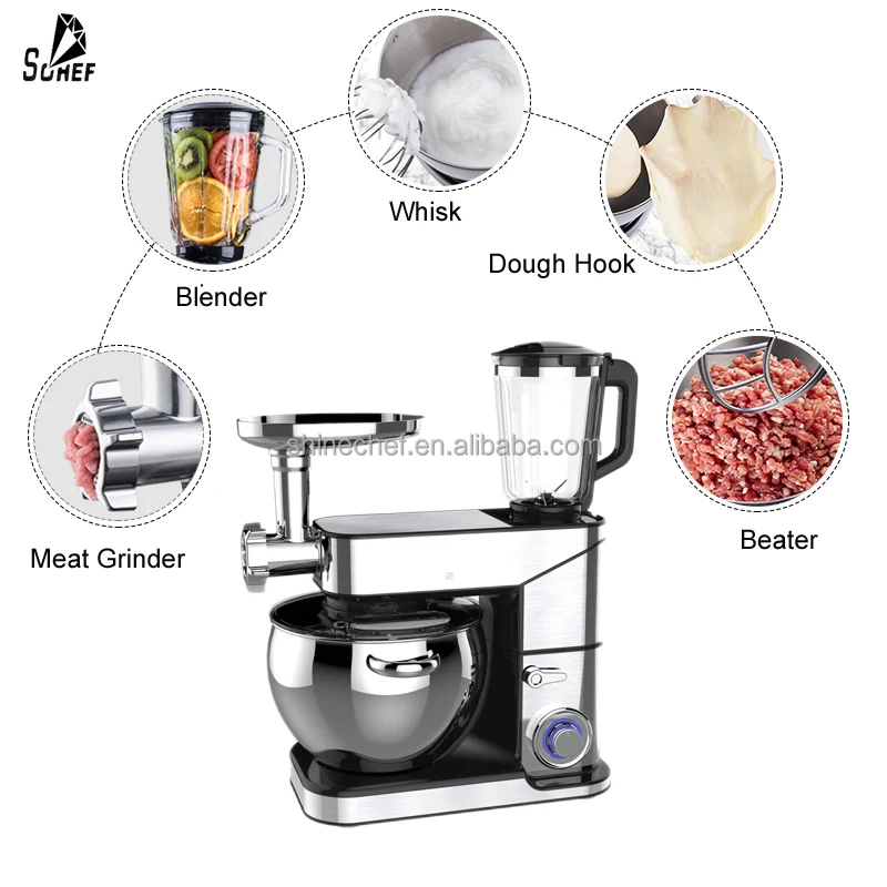 Industrial Machine Kitchen Stand Mixer 10 Quarts Spiral Mixture Processor Food Mixer Grinder