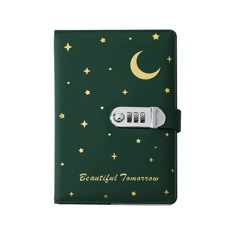 Custom A5 2024 wholesale branded genuine leather PU journal notebook diary with lock