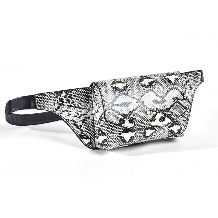 2019 fashion snake skin leather PU  fanny pack Waist Bag