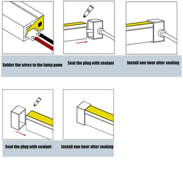 
DC24V neon strip 120leds/m warm white for room Flexible LED Neon linear lights with Aluminum Channel Clips 