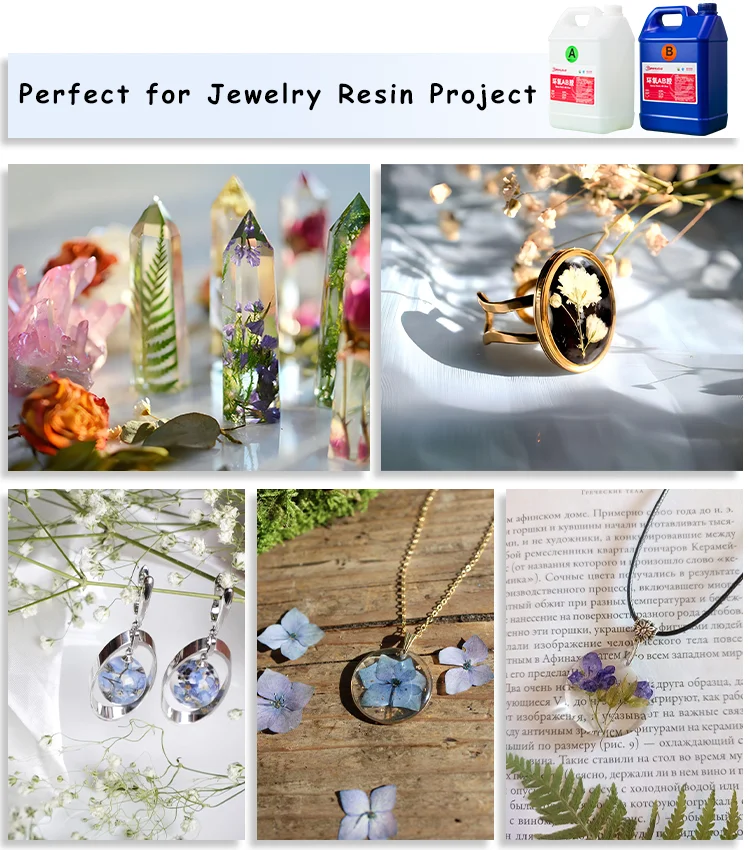 Clear Crystal Texture DIY Resin Small Crafts Bubble-free Liquid Non-toxic Epoxy Resin for DIY Crafts