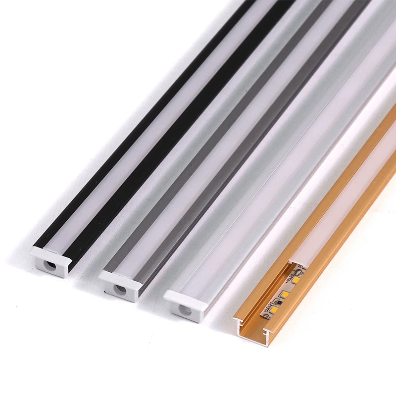 Gold black finished recessed led profile light embedded LED linear light aluminum light bar for closet wine cabinet furniture