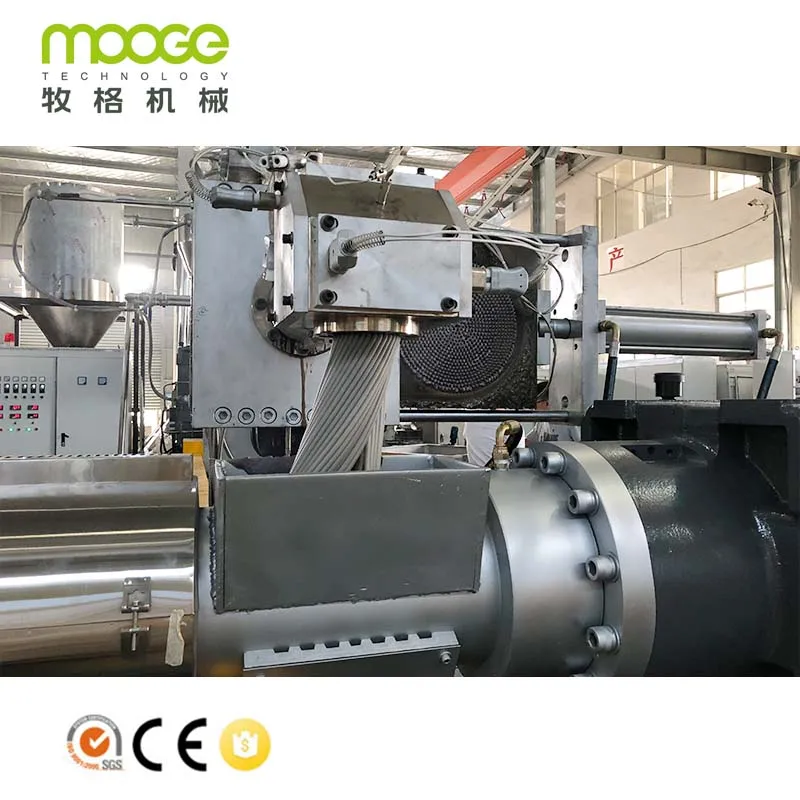 Energy Saving Electric Heating Plastic Granulator Making Machine With Water Cooling Tank