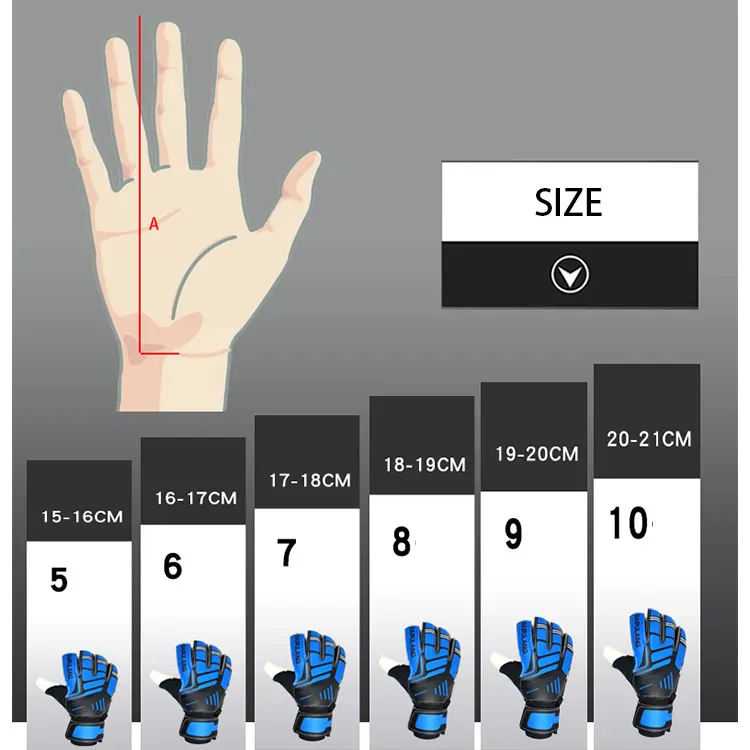 OEM Factory XS Football Finger Protection Rubber Soccer Goalkeeper Goalie Gloves For Youth & Adult