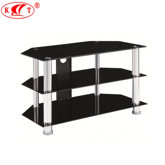 Universal Living room furniture Modern design Flat Screen TV Stands tempered glass black TV stand