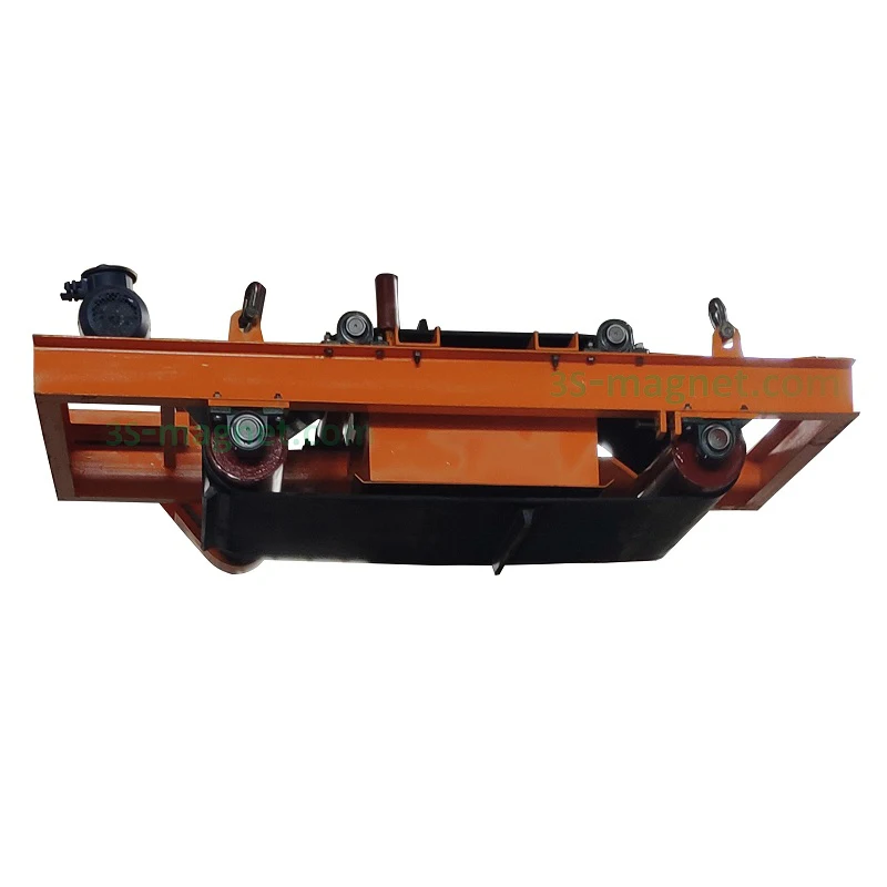 automatic cleaning coal overband suspended cross belt magnetic magnet for conveyor