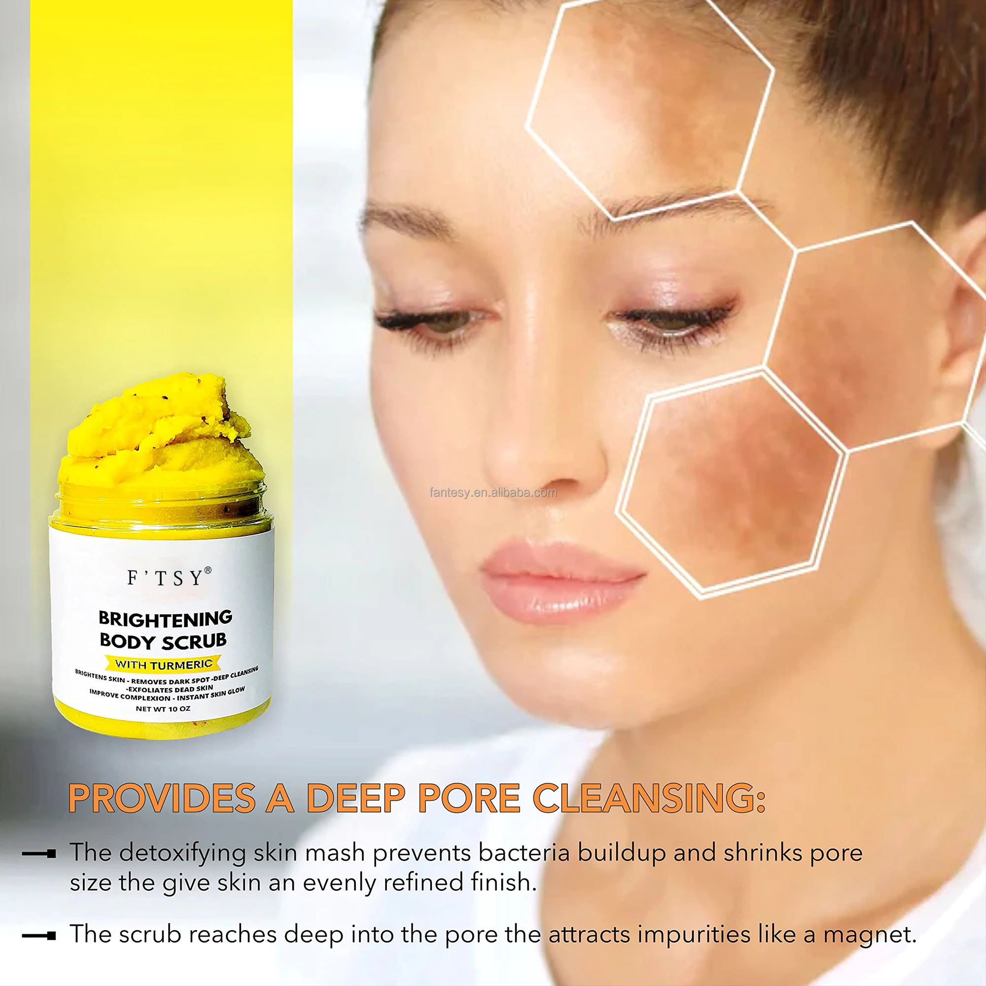 OEM Turmeric Cream Scrub Whitening Exfoliating Body Face Treatment Adults Salt Dark Spots Inner Bikini Underarms Body Face Scrub