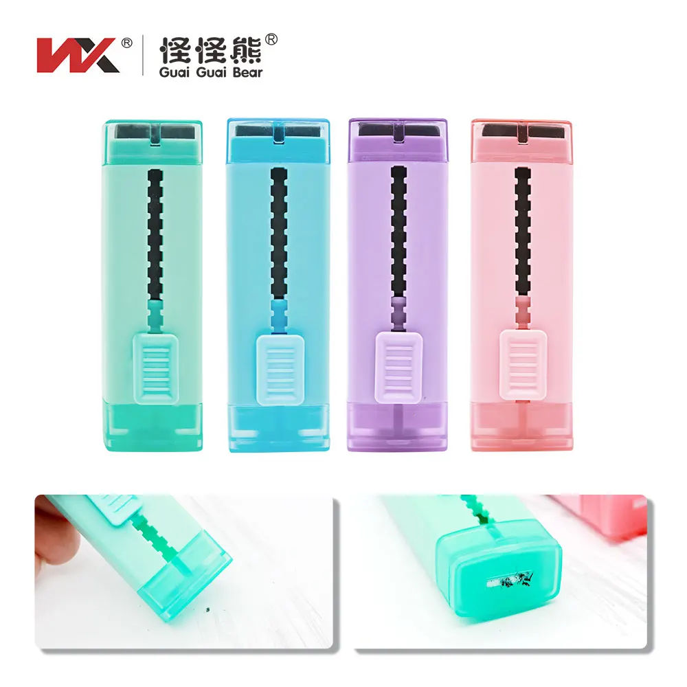 2023 Push magnetic chip crumb eraser pencil erasers Black PVC eraser rubber stationery school  for Wholesale kids stationery