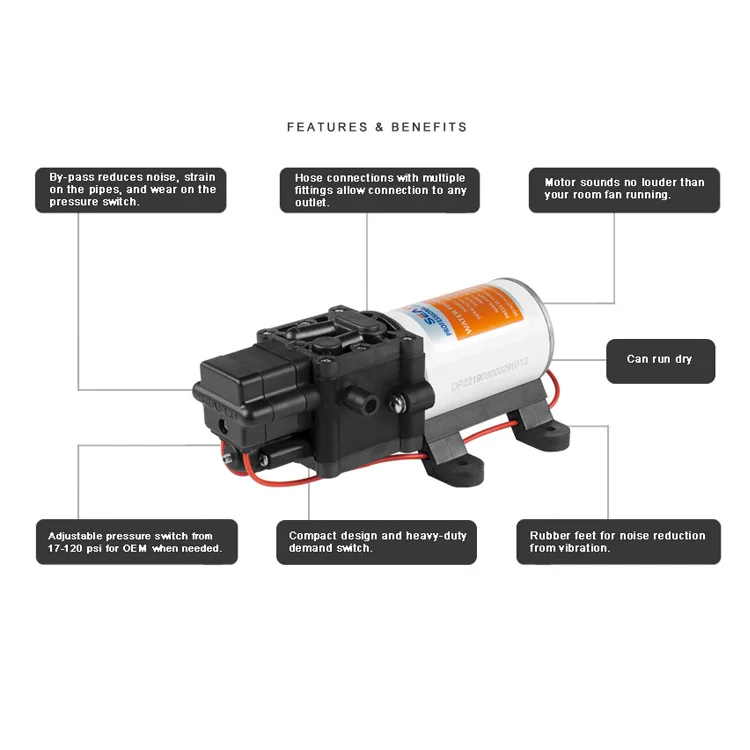 SEAFLO 12V  5.3LPM 100PSI Mini Pump Sprayer Solar Water Pump for Irrigation