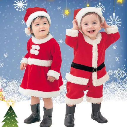 2024 Hot Sale Festival Party Clothing Set for Kids Boys Girls Santa Claus Costume Suit Baby Christmas Costumes for Children