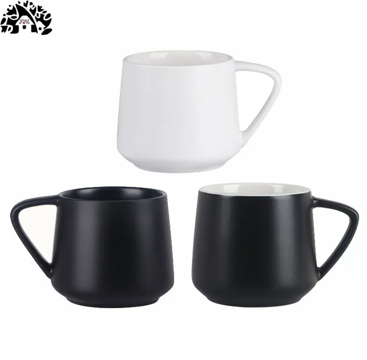 Wholesale 400ml Nordic simple black and white ceramic cup couple cup hotel advertising gifts printed logo mug