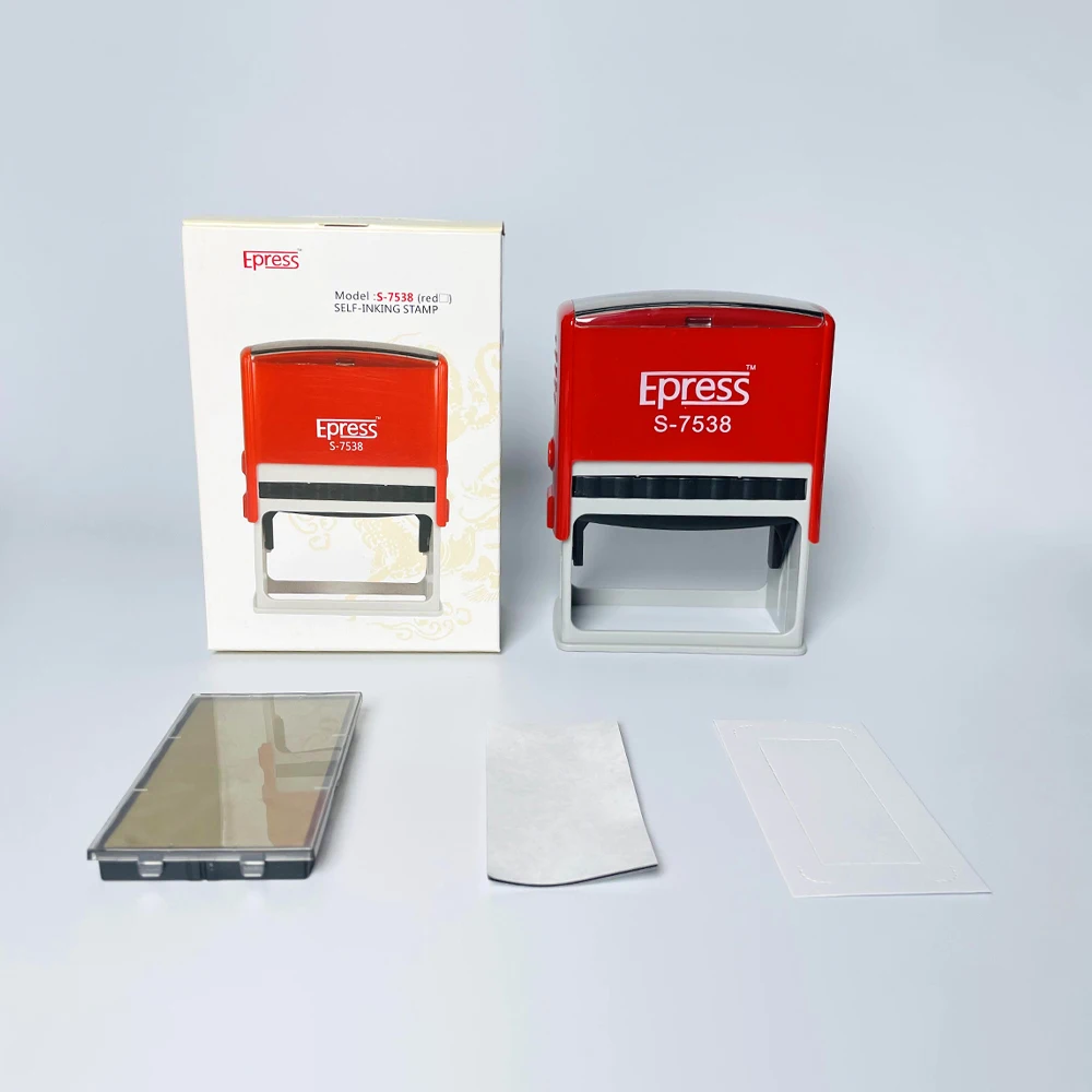 Hot Sale Custom Big Size Stamps 75 * 38 mm Rectangle Office Self Inking Rubber Stamp Automatic Fiscal Personal Logo Stamps