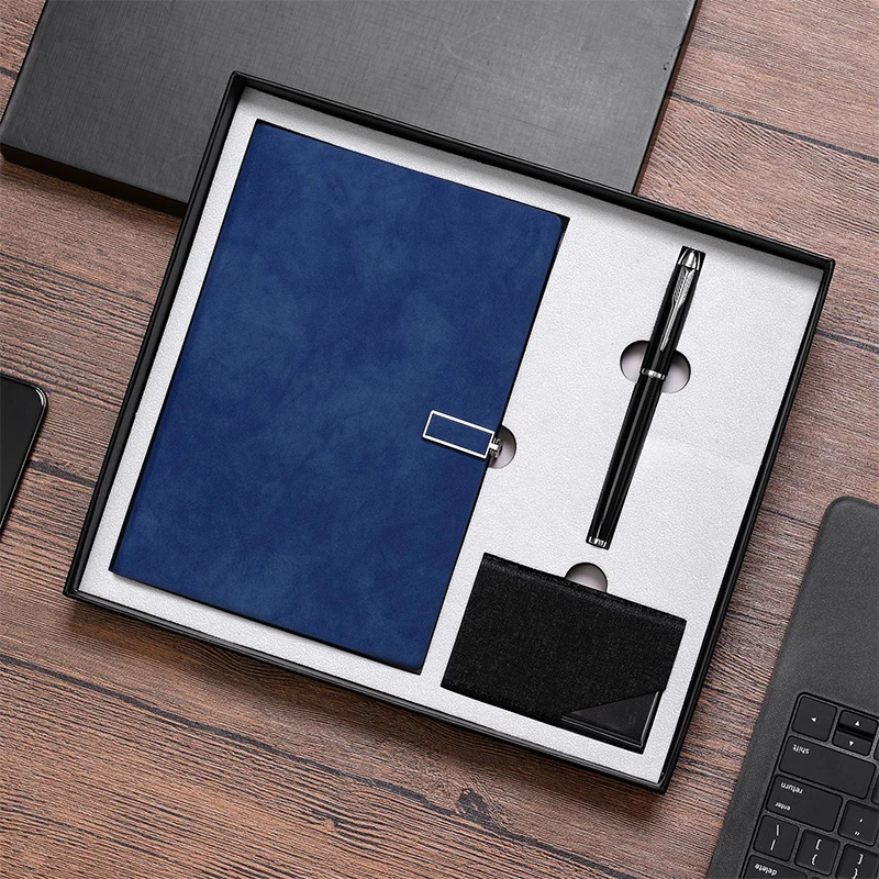 Бизнес блокнот ручка Usb флэш-накопитель рекламный подарочный набор для корпоративного офиса стационарный в Рождество Новый год день рождения