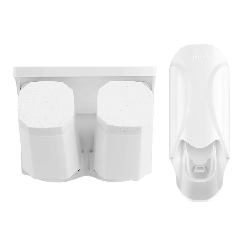 Magnetic Adsorption Inverted Toothbrush Holder Double Automatic Toothpaste Squeezer Dispenser Storage Rack Bathroom Accessories