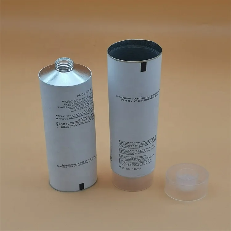 Eco friendly empty custom aluminum tube 50ml 100ml aluminum face hand cream soft cosmetic squeeze tube packaging with Screw cap