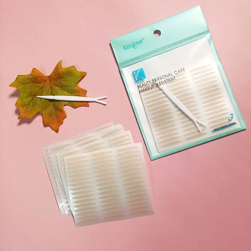 OEM  Factory Custom High Quality Small Size Crescent Shape Eyelid Stickers Lace  Fashion Cosmetic Lady Double Eyelid Tape