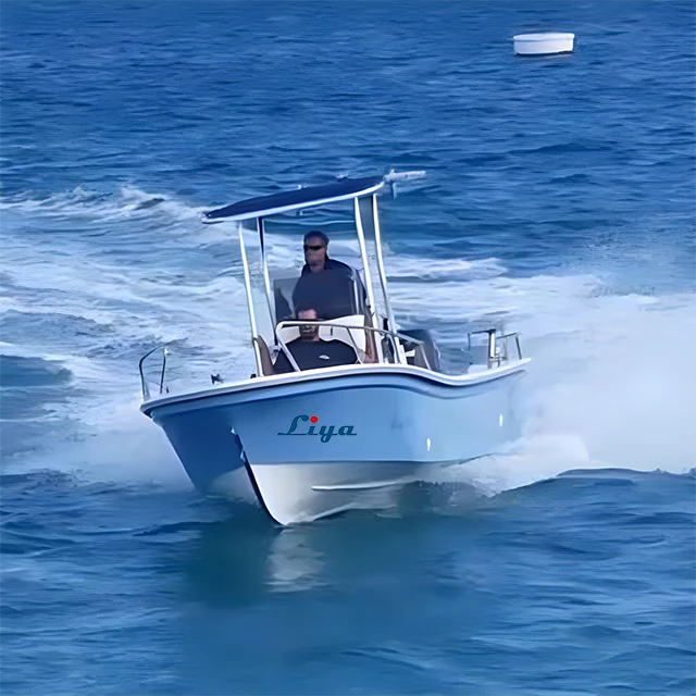 Liya 5m to 8m Customized Color Fiberglass Panga Boat Speed Fishing Boat for Sale
