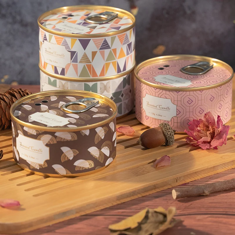 Retro Wholesale Canned Scented Candle Tin Can Ring-Pull Home Decoration Holiday Gift