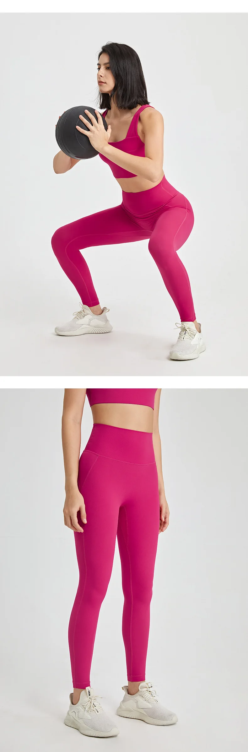 New No panties zero sense lulu one-piece yoga pants seamless bare back pocket leggings peach butt lift skinny exercise pants