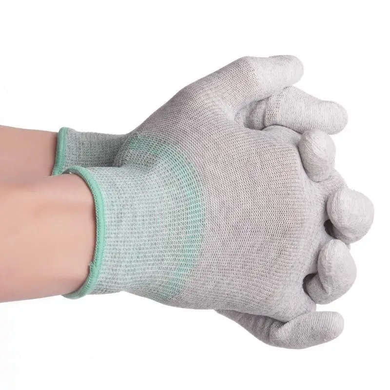 Wholesale Price Durable Nylon Material Esd protection Gloves for Phone Repair Finger Coated Protection