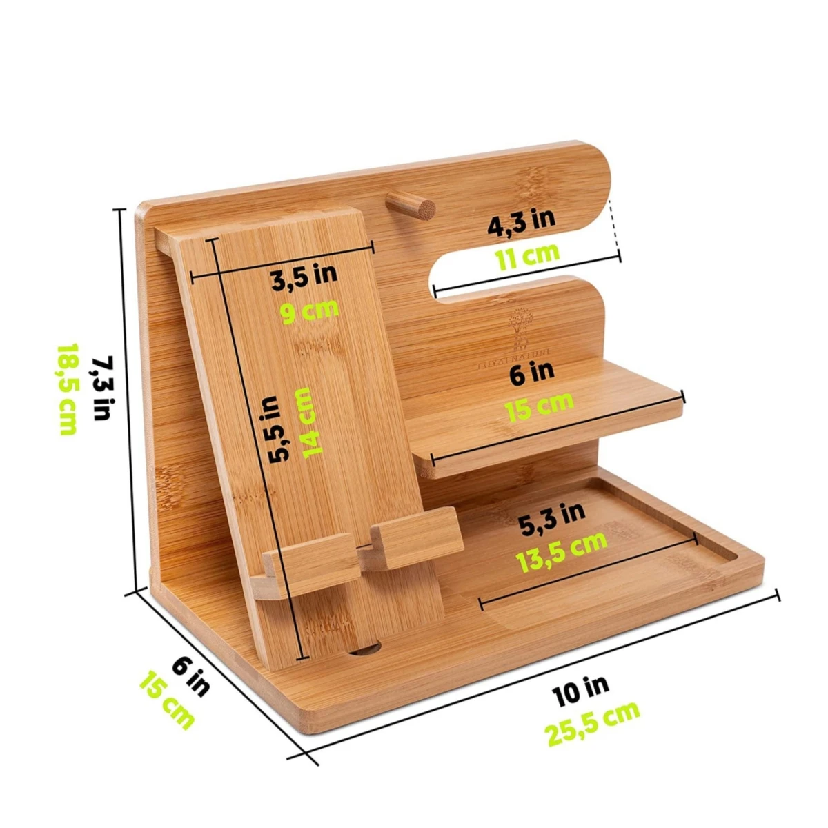 Wholesale Bamboo Charging Organizer Stand Wooden Multi Phone Charging Station