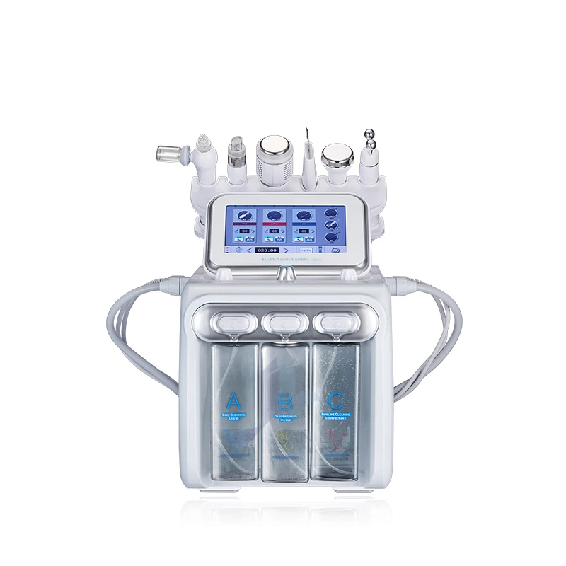 Second generation 6in1 Hydra Peeling Facial H2O2 Hydrogen Hydro Hydra Aqua Facial Machine Large suction vacuum blackhead devices