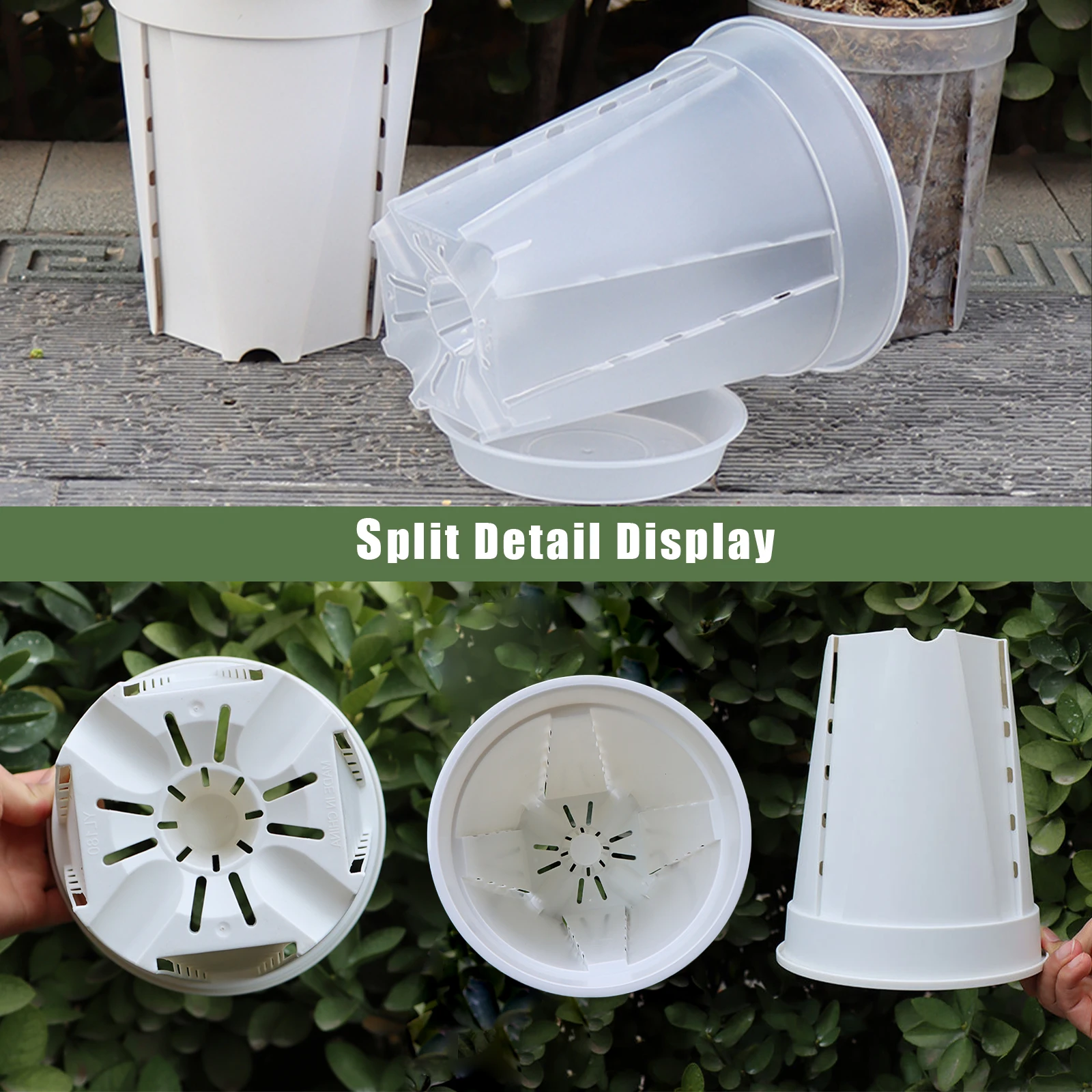 Wholesale Durable Plastic Transparent Orchid Flower Pot Plastic Planter Pots Self Watering Plant  Pots Clear Plastic