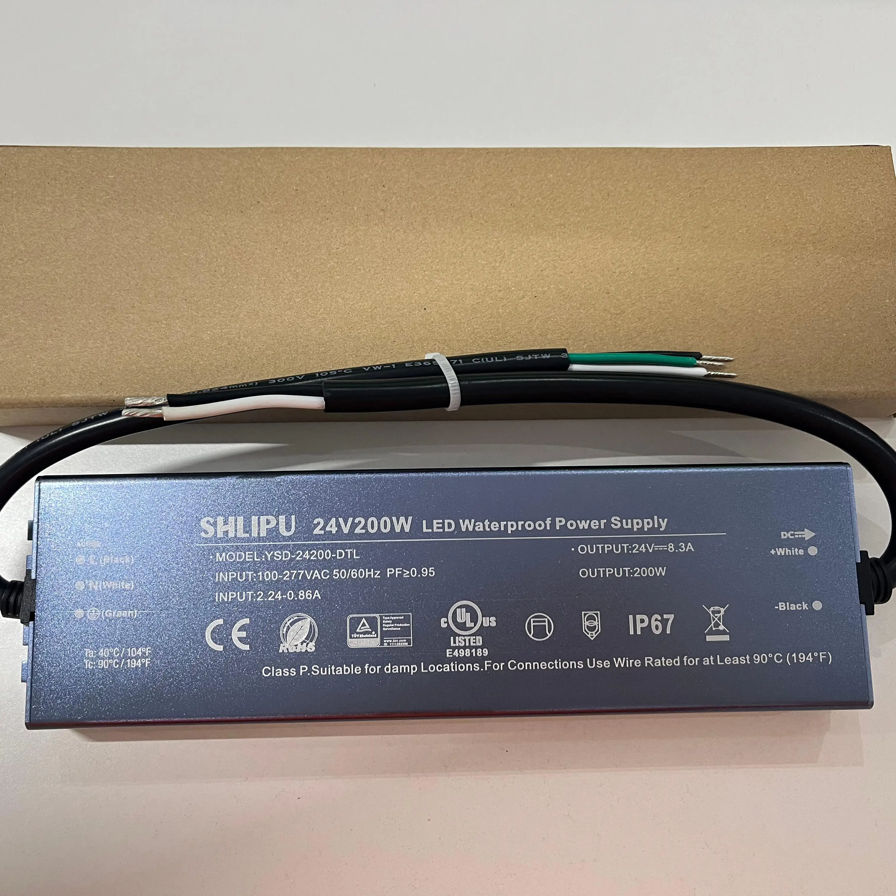 Factory Manufacture High Quality IP67 Waterproof LED Driver 110V-277V Ac To Dc Output 12v 24v 48v Waterproof Power Supply