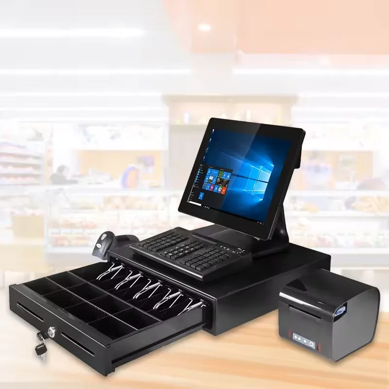 15Inch Commercial Retail Pos System All In One Touch Pos Terminal cash register for Supermarket Hotel