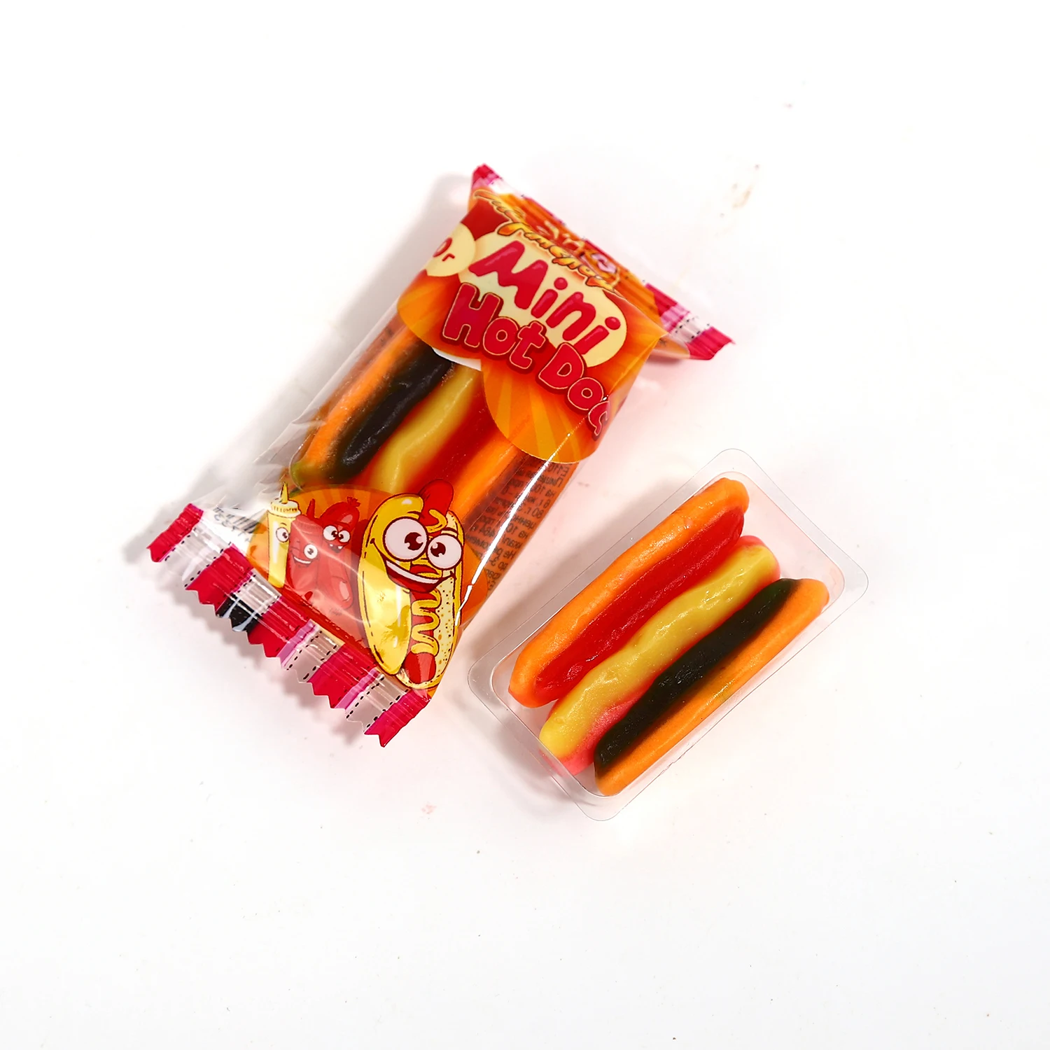 Box packing halal OEM galetin gummy hotdog Halal Gummy Candy Soft Candy Fruity sweets candy factory