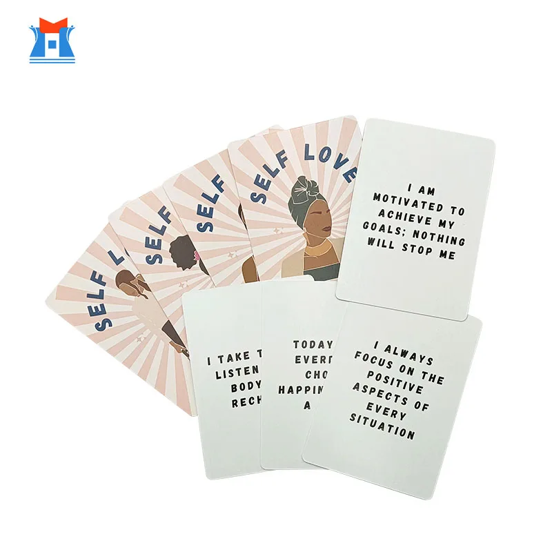 Free Sample Custom Printing playing card Your Own Design Positive Women Affirmation Cards With Personalized LOGO And Box
