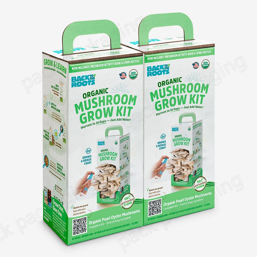 Custom Branding Biodegradable Oyster Mushroom Grow Kit Corrugated Box Paper Cardboard Mushroom Growing Box