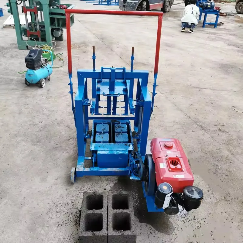Colombia small concrete block making machine diesel type no burn hollow block making machine