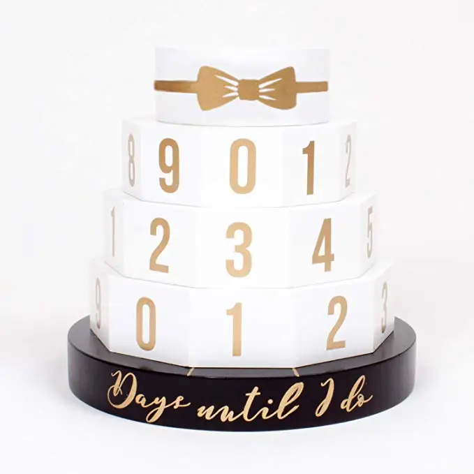 Creative Wedding Countdown Table Calendar Wholesale Personalized Wooden Blocks Custom Desktop Advent Perpetual Calendar