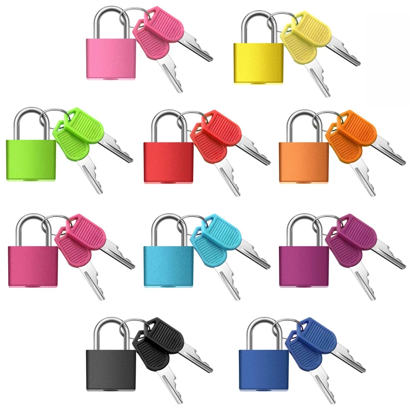 Suitcase Locks with Keys Small Metal Padlocks Multicolor Luggage Travel Mini Locks Tiny Lock and Key Keyed Padlocks