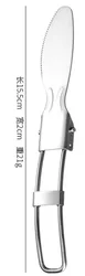 Foldable Portable Food Grade 304 Stainless Steel Folding Cutlery Set with Spoon Fork Knife Dinner Flatware