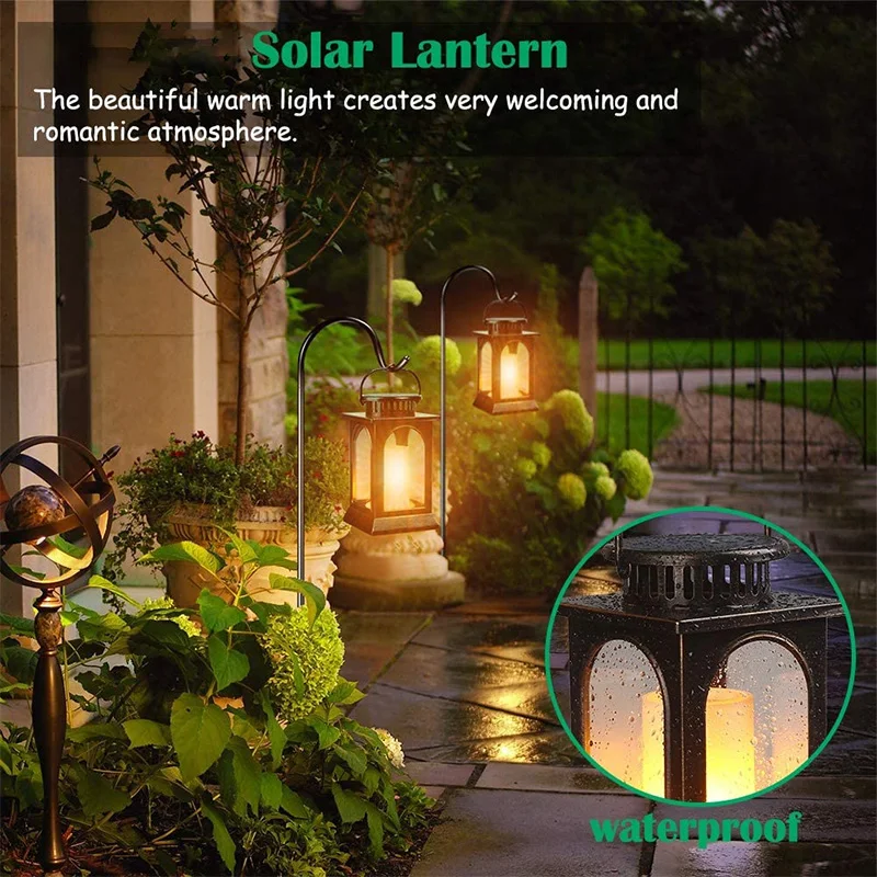 2021 Hot-selling Solar Lights High Quality Outdoor waterproof Solar Candle Lanterns Garden Landscape lamp