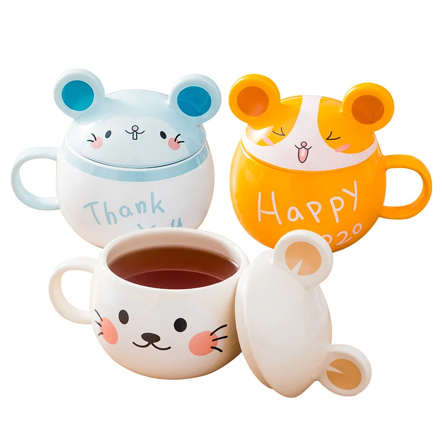 Creative Gift Simons Cat Mug Customized Office Cup With Lid Cartoon Pot-bellied Breakfast Mug Ceramic Cute Set