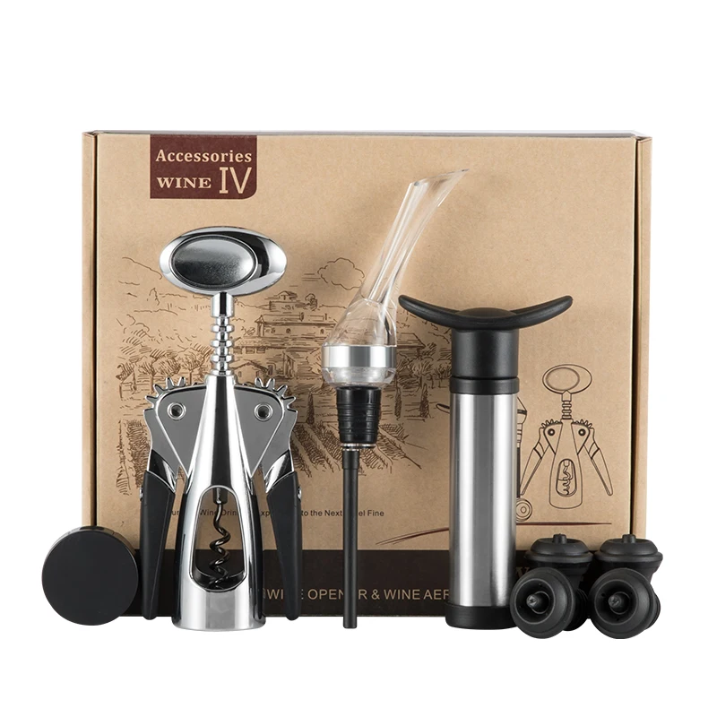 
New products wine accessories gift set air pressure wine bottle opener set wine corkscrew kit 
